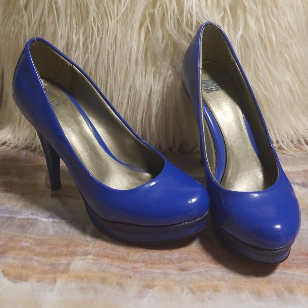 Royal Blue Platform Pumps